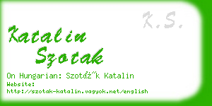 katalin szotak business card